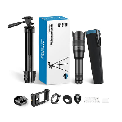 60X Mobile Phone Telephoto Telescope Lens with Tripod