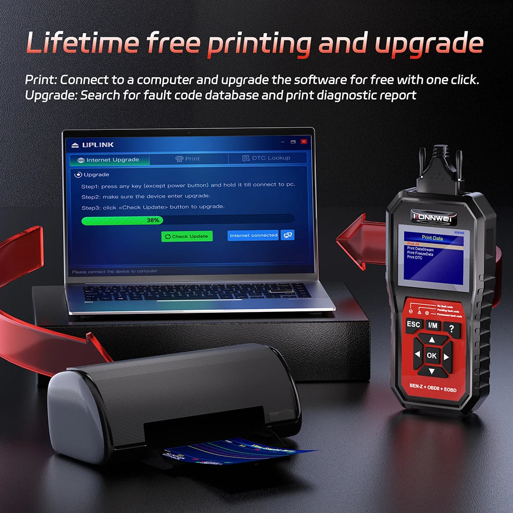 Professional OBD2 Car Diagnostic Scanner Full System Fault Code Reader