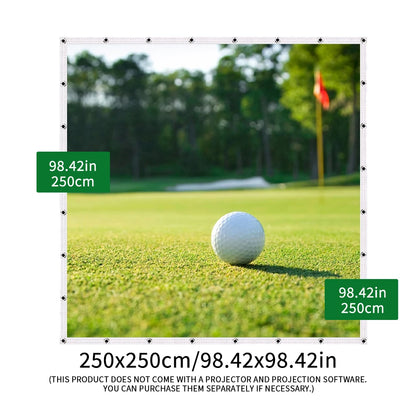 98x98in Silent Golf Training Screen Tear-Resistant Swing Target