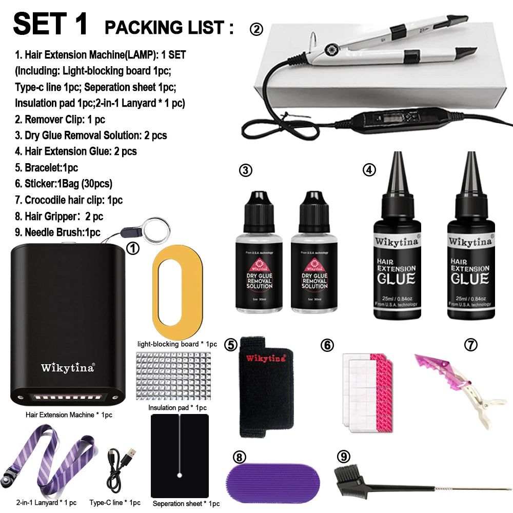 Advanced Hair Extension Tools Kit with UV Glue