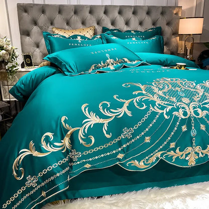Luxury 100% Cotton 4-Piece Bedding Set Ice Silk