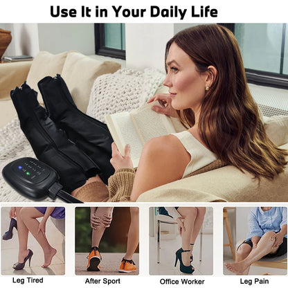 Air Compression Leg Massager for Circulation and Recovery