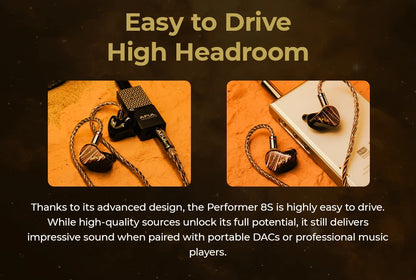 HiFi In-Ear Earphones 8 Driver Hybrid 4.4mm Wired IEM
