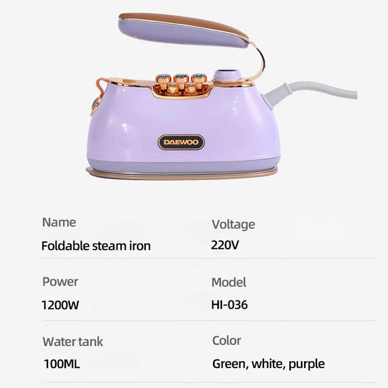 Portable 1200W Clothes Steamer with Quick Smooth Finish