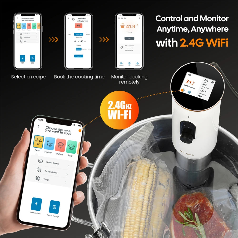 Smart Sous Vide Cooker with App & 3D Heating