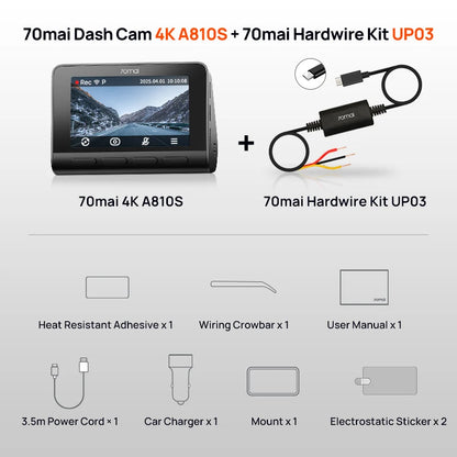 4K Dash Cam Front Camera ADAS 64GB