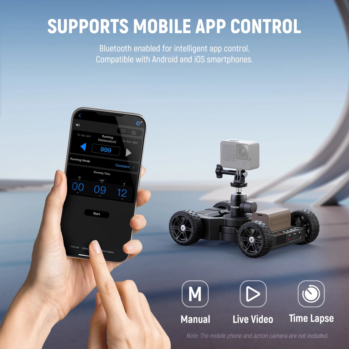 App Controlled Motorized Camera Slider Dolly for Cameras