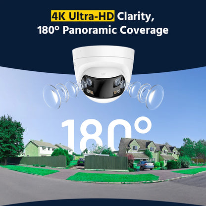 8MP 4K Outdoor Security Camera with Dual Lens and Audio