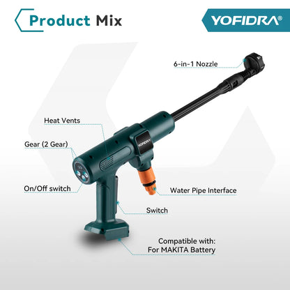 Portable 200Bar Car Washer with Multi-Mode Spray for Garden