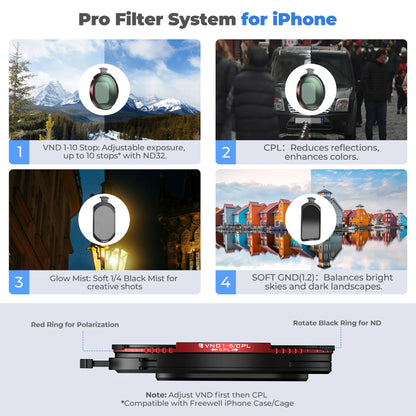 Hybrid Magnetic Variable ND CPL Filter for iPhone
