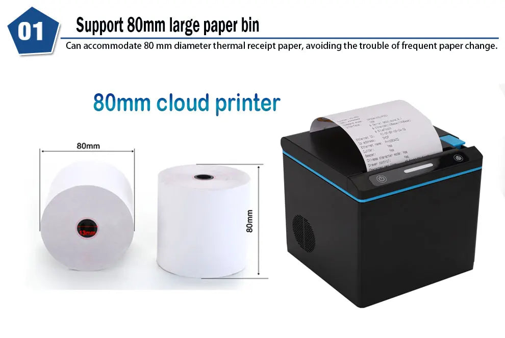 250mm/s Thermal Printer for Food Delivery and POS Systems