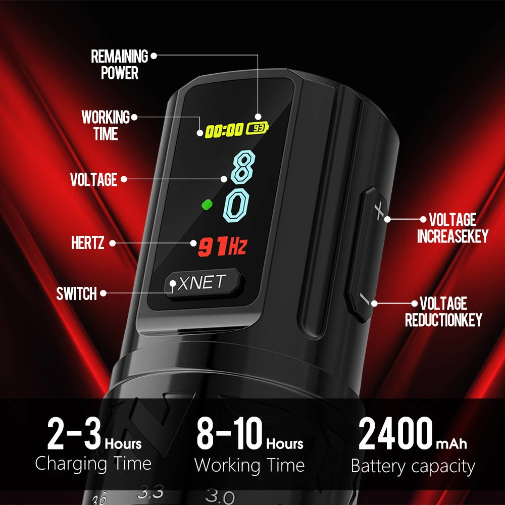 Wireless Tattoo Machine Kit Black with One Battery