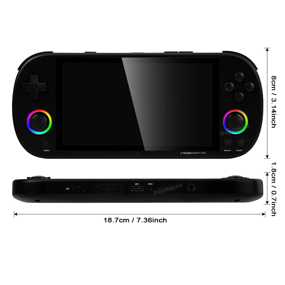 White Portable Retro Gaming Console with RGB Lighting