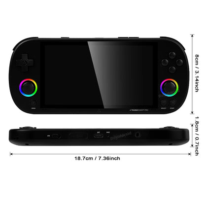 White Portable Retro Gaming Console with RGB Lighting