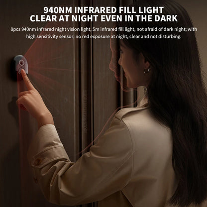 Smart Video Doorbell with 5-Inch Screen & 180° Wide Angle