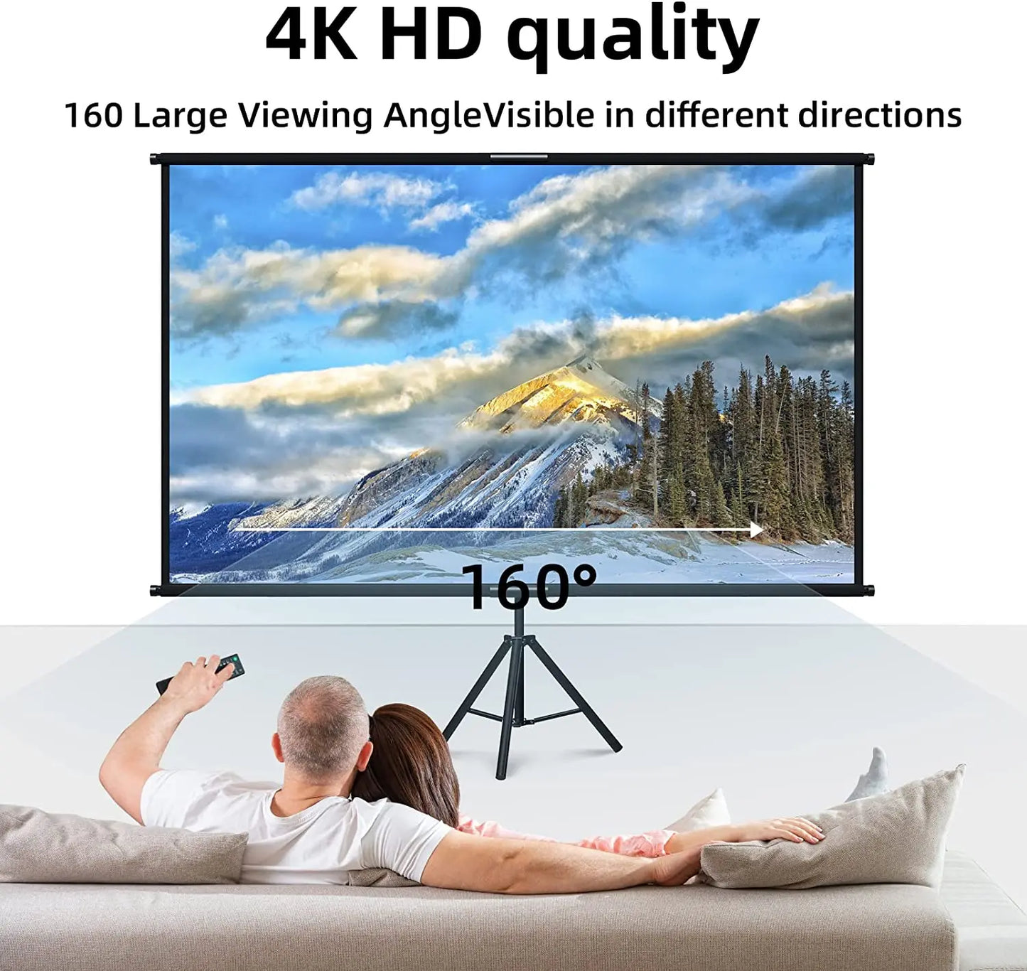 60" Portable Projector Screen with Stand