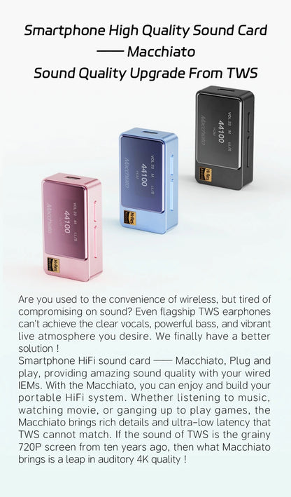 Portable USB DAC Headphone Amplifier Hi-Res Audio