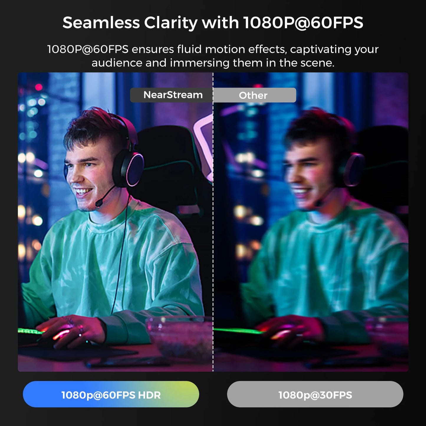 4K HDR Webcam with AI Framing and Noise Cancelling Mic