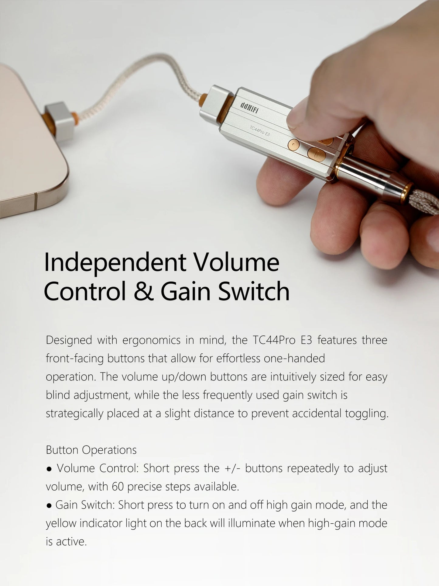 Portable Hi-Res DAC AMP with Independent Volume Control