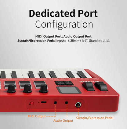 Pro 37 Key MIDI Keyboard with 8 Knobs and Synth