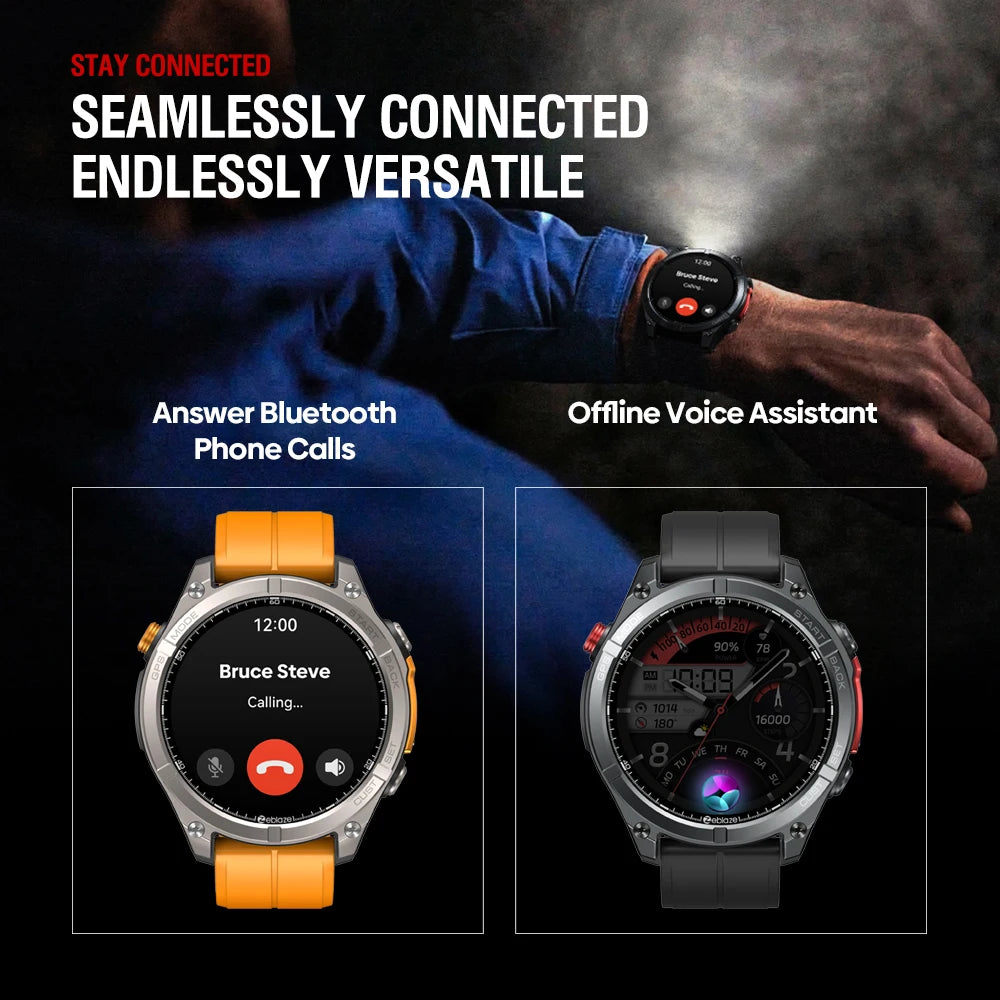 Fitness Smart Watch with Altimeter Compass Electric Orange
