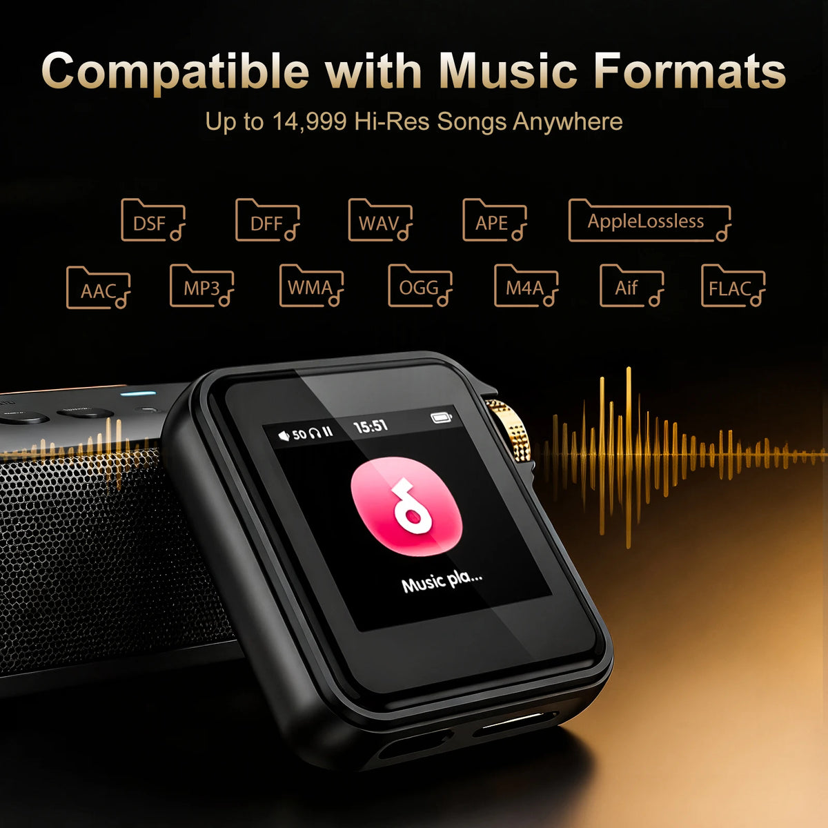 64GB Portable HiFi MP3 Player Bluetooth LDAC DSD256 FLAC