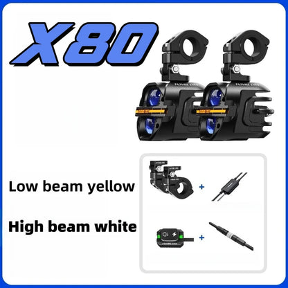 Dual Color Yellow & White LED Motorbike Headlight