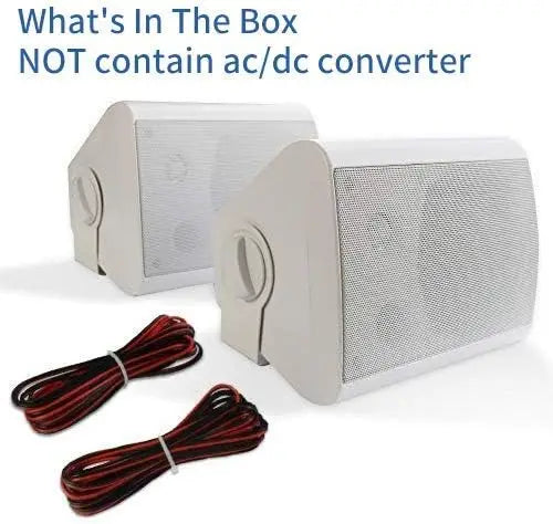 5.25” 2-Pack Outdoor Speakers 300W White Weatherproof