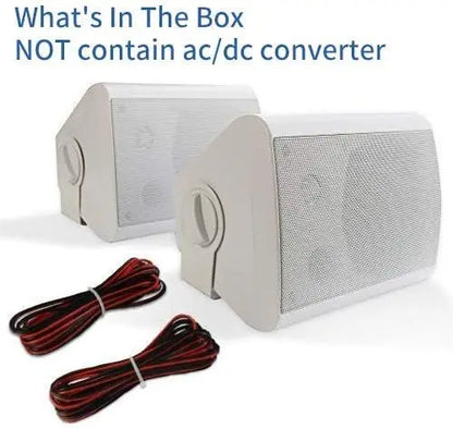 5.25” 2-Pack Outdoor Speakers 300W White Weatherproof