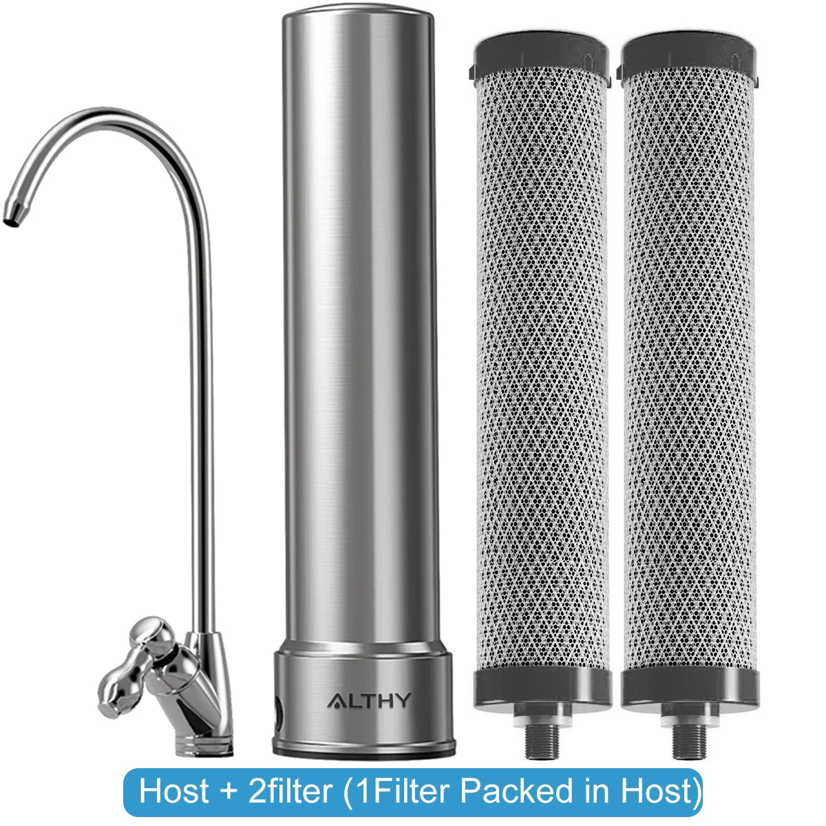 5-in-1 Stainless Steel Under Sink Drinking Water Filter with Faucet