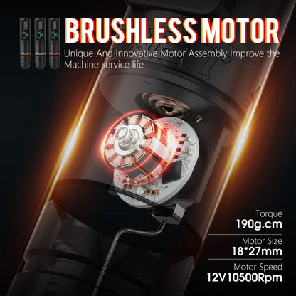 Wireless Tattoo Pen Machine 2400mAh Battery Gold Finish