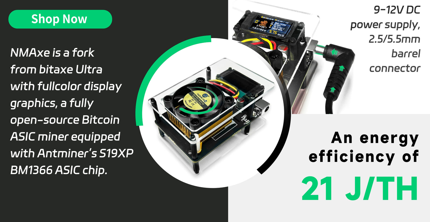 Bitaxe Ultra 500GH/s ASIC Solo Crypto Miner with Full Colour Display