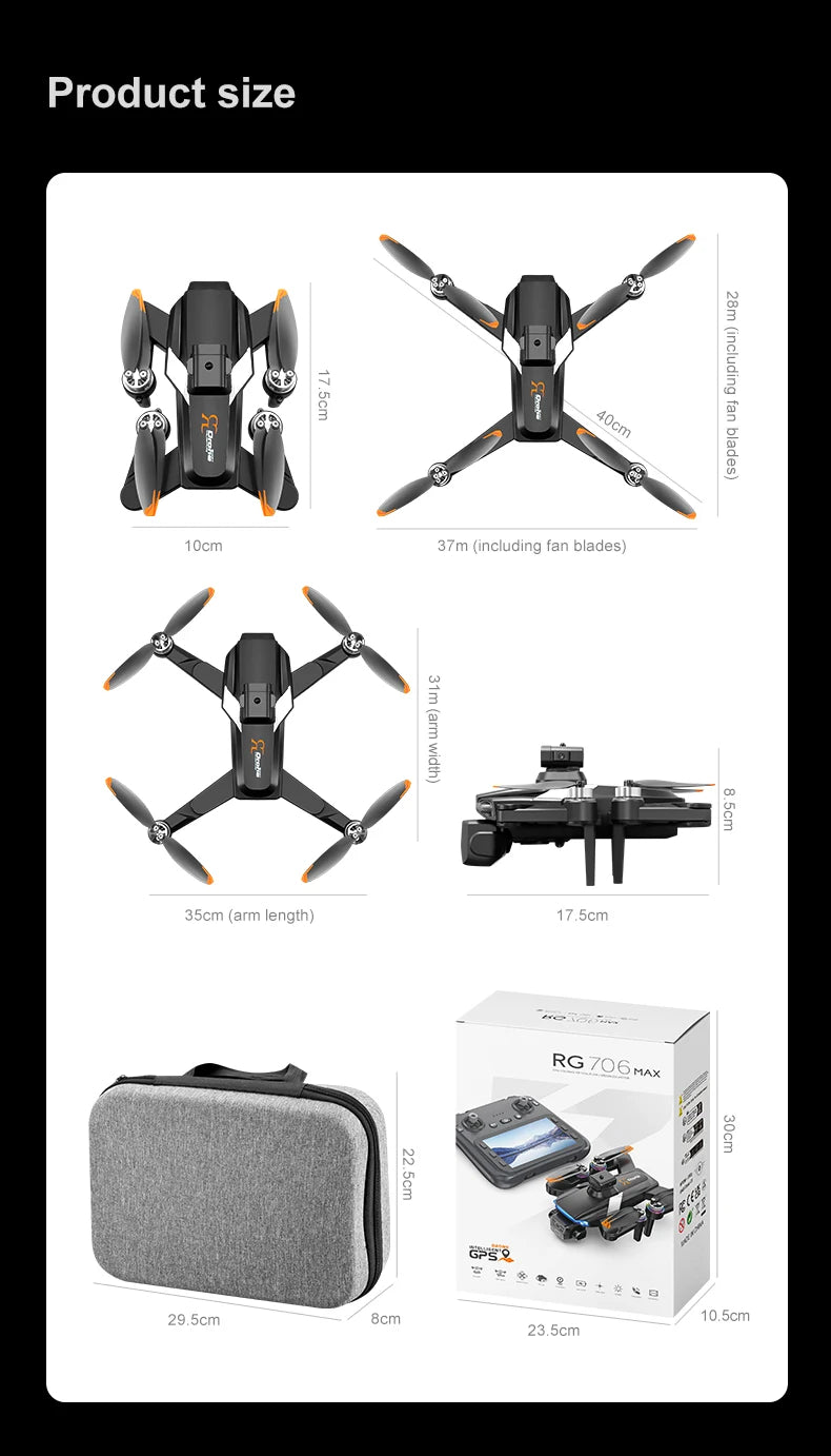 Professional 8K FPV Drone with Brushless Motors and GPS