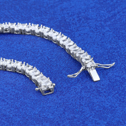 3×5mm Moissanite Tennis Bracelet 17cm Handcrafted