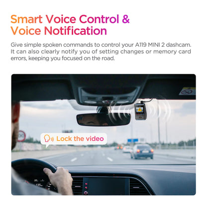 2K 60FPS Dash Cam with Voice Control & GPS