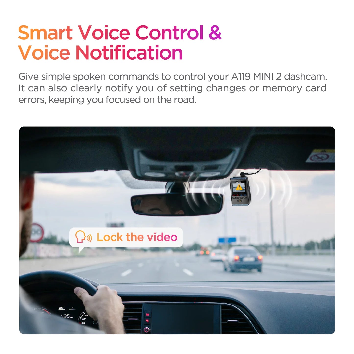 Compact 2K DVR with Voice Commands & Parking Mode