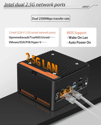 High-Speed Mini PC Intel i3 N305 with 4 NVMe Slots