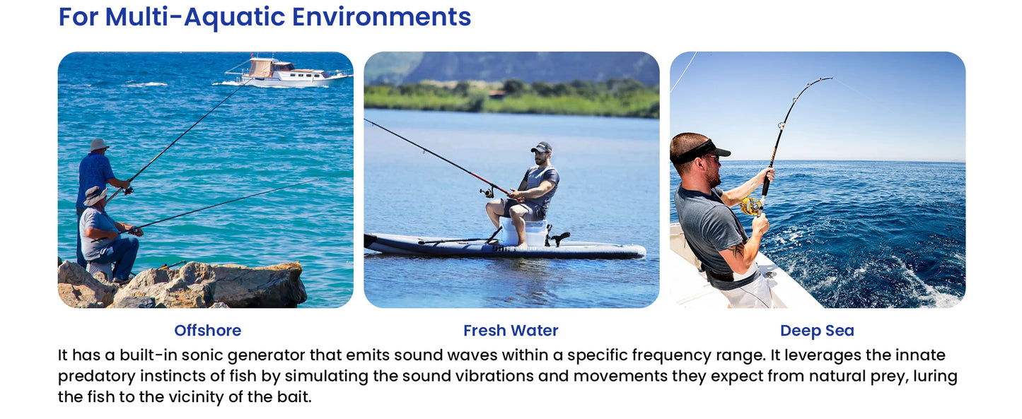 Smart Fishing Bait Acoustic Lure 300m Waterproof 2PCS