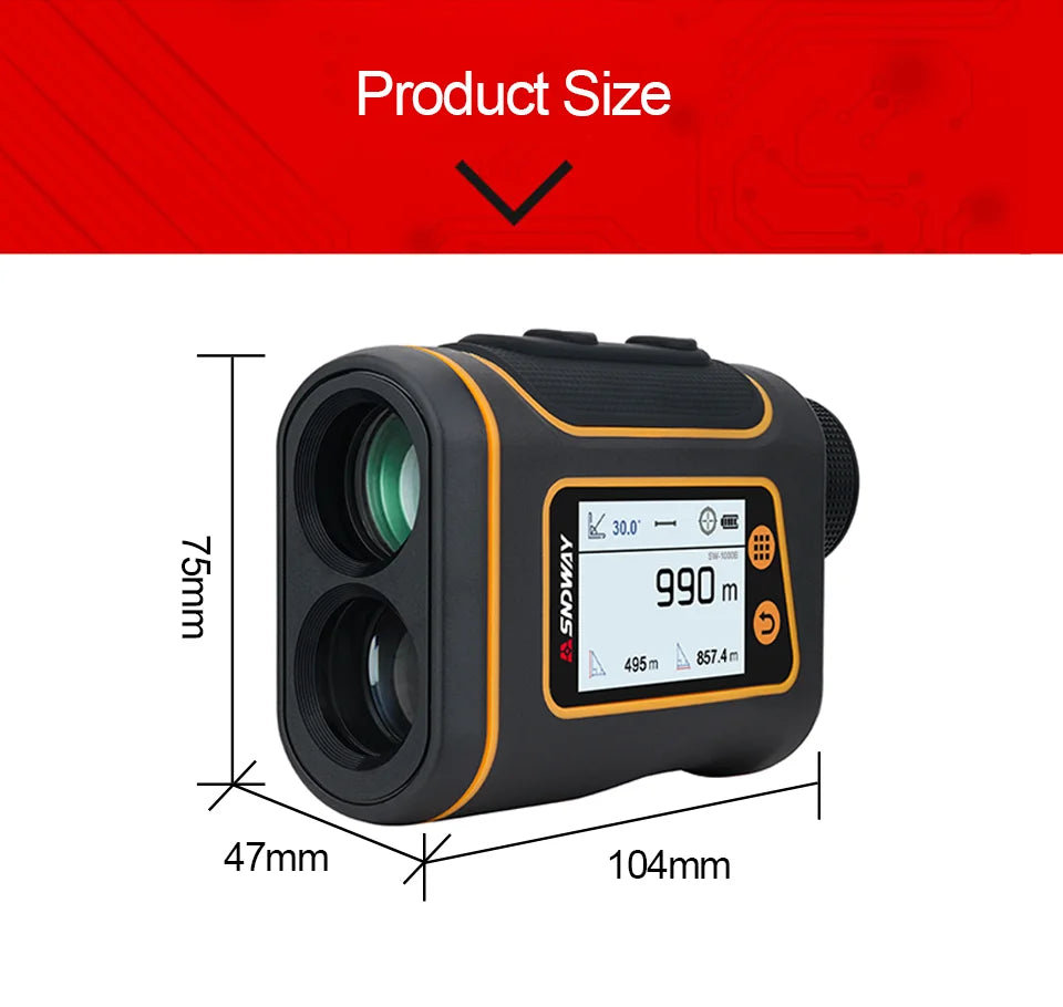 Laser Rangefinder Distance Meter with LCD Display
