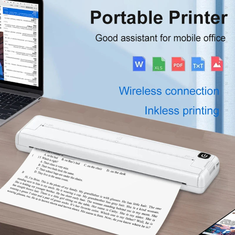 Portable A4 Thermal Printer Wireless Inkless Printing Machine