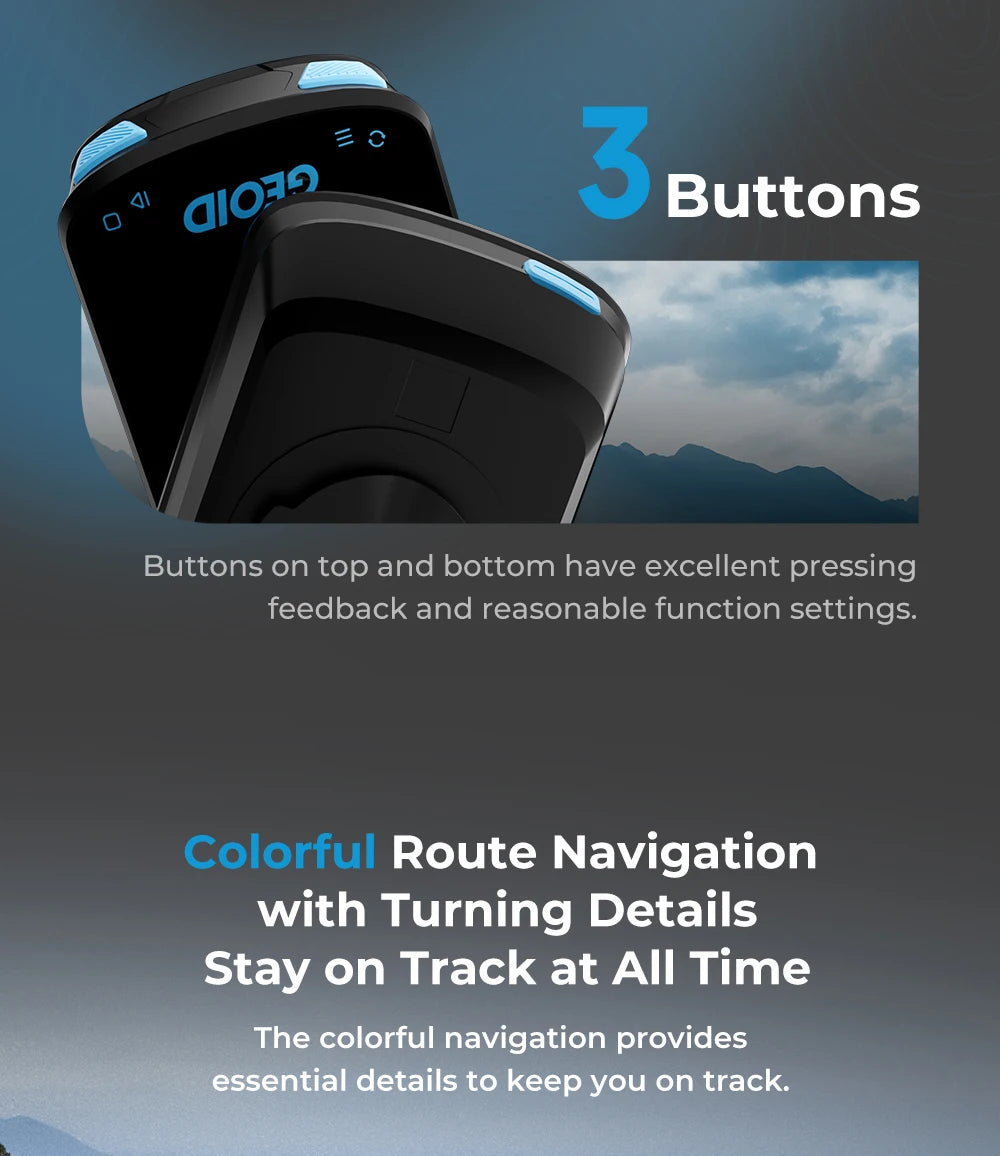 GPS Bike Computer Set with Navigation Color Screen and WiFi