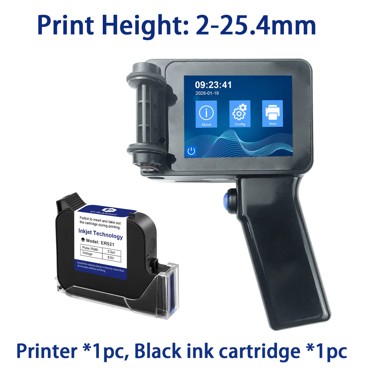 Portable Handheld Inkjet Printer for Text QR Barcode Coding
