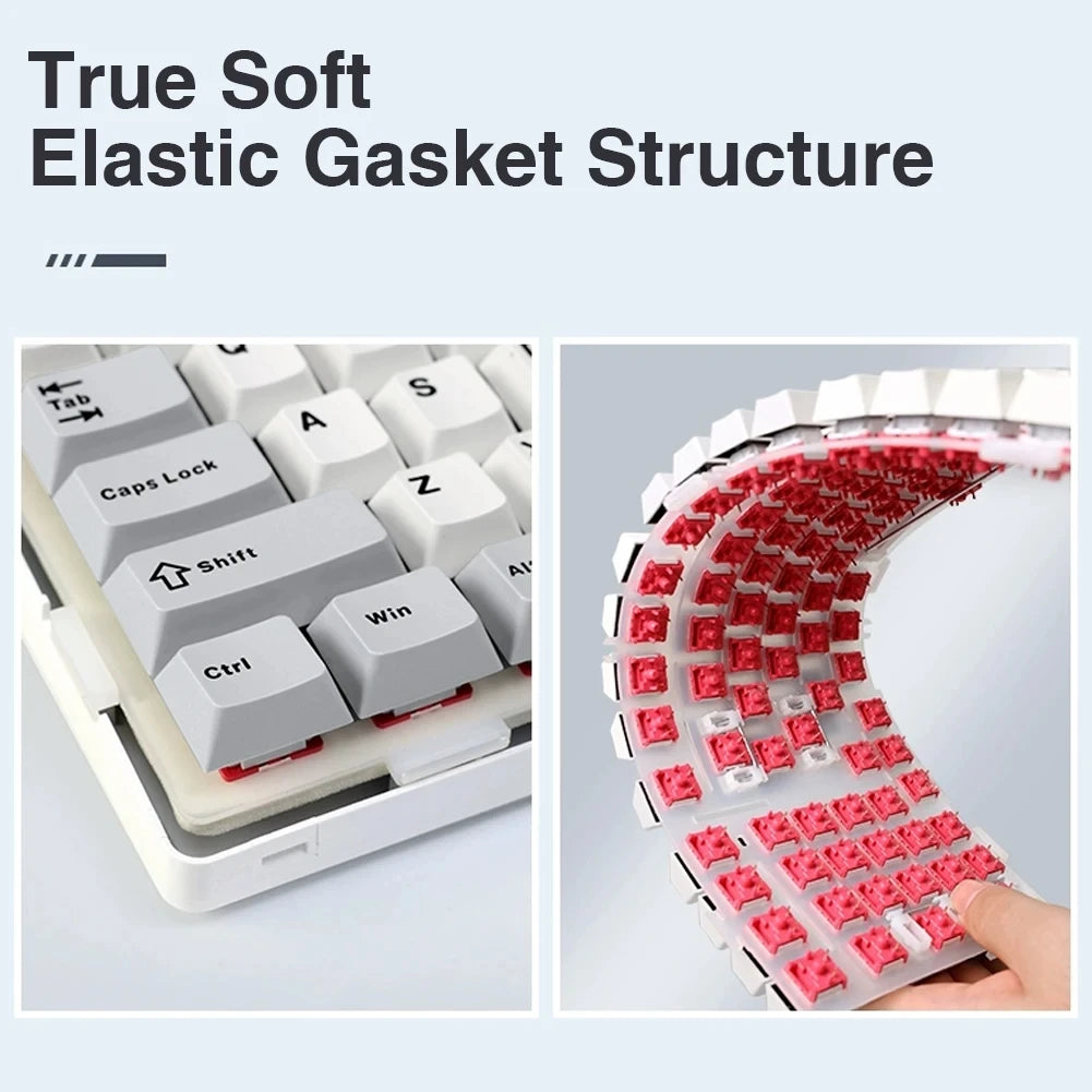 PBT Gasket Mechanical Keyboard Wireless Wired RGB 99 Keys