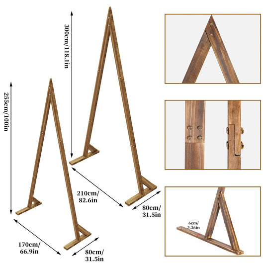 Wooden Wedding Arch Frame Balloon Backdrop Stand 2 Pack