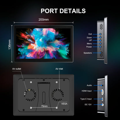 8 Inch Touchscreen Monitor 1280x800 HDMI Display