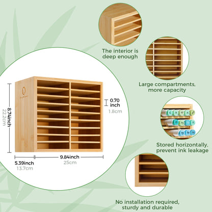 Bamboo Pen and Pencil Organiser for Art Supplies and Stationery