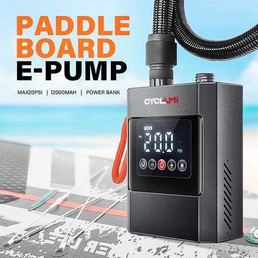 Portable Electric SUP Pump 20PSI for Inflatable Boats and Gear