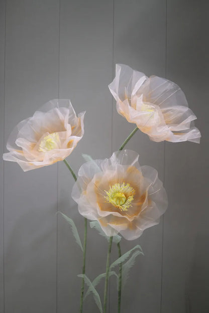Artificial Poppy Flower Stem Wedding Home Decoration orange