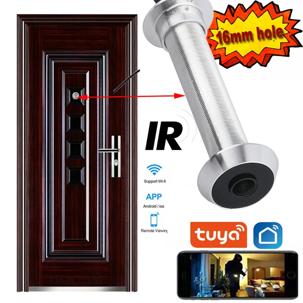 Rechargeable WiFi Video Peephole Camera 128GB Silver