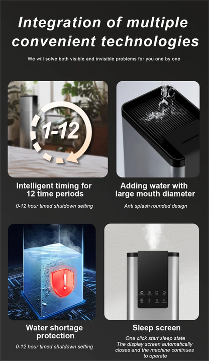 13L Grey Air Humidifier with UV Disinfection and Aroma Box